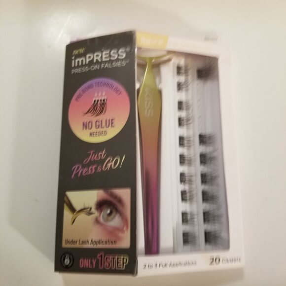 ✅KISS imPRESS Press-On Falsies Eyelash Clusters Kit, Naturak, Black, 17 Clusters - Picture 4 of 9